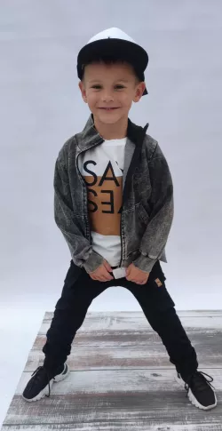 Bavlnená chlapčenská mikina MM 901 jeans black
