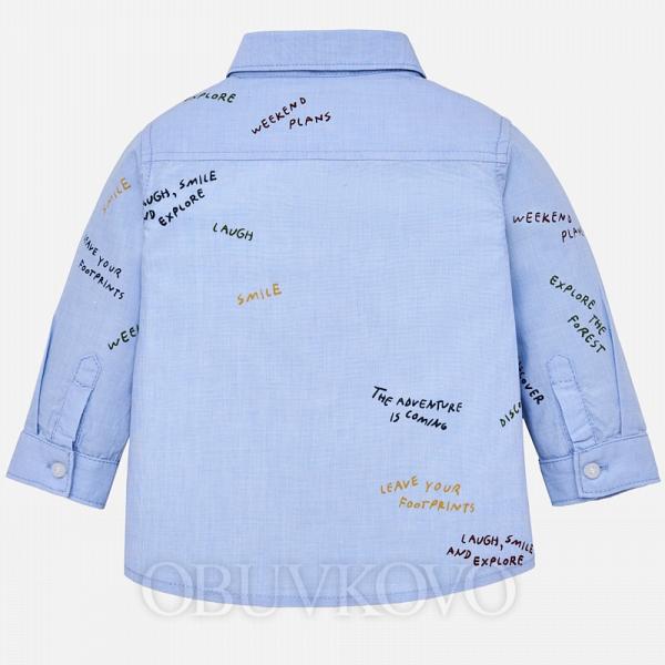 Chlapčenská košeľa s lietadlami MAYORAL 2138-023 light blue