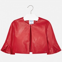 MAYORAL dievčenský kožený kabát  6405-074 red