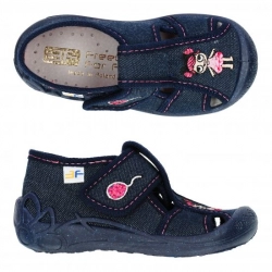Dievčenské papuče sandále s koženou stielkou 3F 
