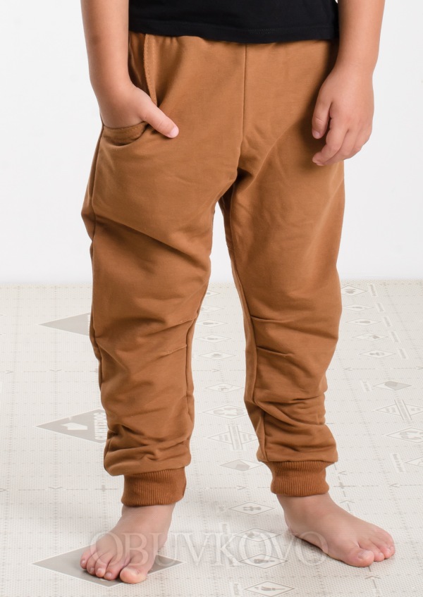 Hnedé bavlnené nohavice tepláky