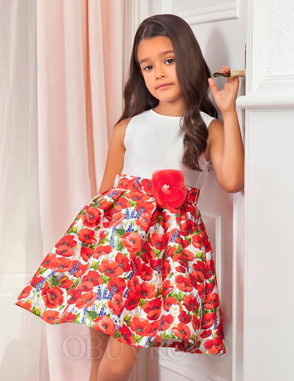 Dievčenské šaty s kvietkovanou sukňou ABEL&LULA 