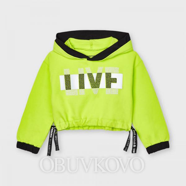 Krátka športová mikina MAYORAL 3476-044 lime