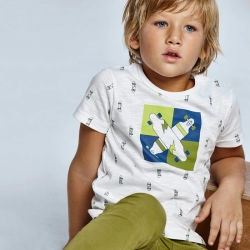 MAYORAL chlapčenské bavlnené tričko s potlačou 3041-060
