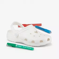 Unisex biele detské crocsy s fixkami 8101