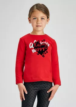 MAYORAL dievčenské tričko s dlhým rukávom 4014-043 red