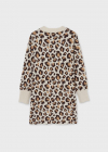 MAYORAL leopardie dievčenské šaty 7925-027 natural