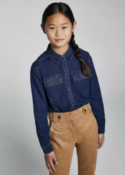 MAYORAL rifľová dievčenská košeľa 7159-005 denim