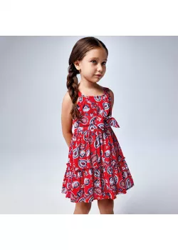 vzorované dievčenské šaty letné MAYORAL 3947-03 red