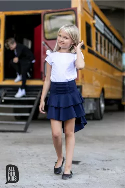 Dievčenská bavlnená sukňa s volánikom