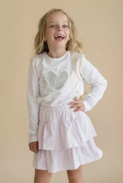 Dievčenská bavlnená sukňa s volánikom 