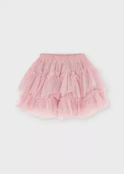 Tylová sukňa s čipkou MAYORAL 4901-056 rosa