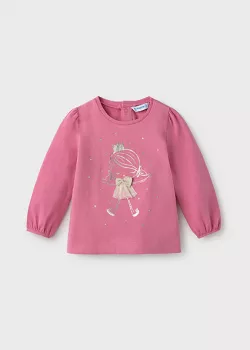 MAYORAL dievčenské tričko s dlhým rukávom 2084-059 camelia