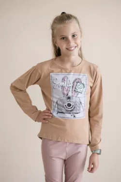 Dievčenské bavlnené tričko so vzorom
