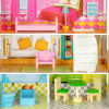 Vysoký drevený domček pre bábiky + nábytok ECOTOYS