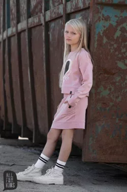 Krátka dievčenská bavlnená sukňa PINK 