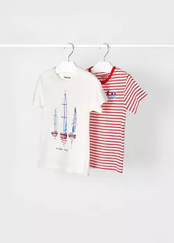 MAYORAL 2ks chlapčenské tričká s krátkym rukávom 3007-041 red
