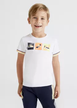 MAYORAL chlapčenské tričko s krátkym rukávom 3024-085 white