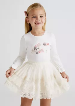 Dievčenská sukňa s čipkou MAYORAL 3904-029