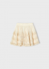 Dievčenská sukňa s čipkou MAYORAL 3904-029 crudo
