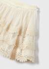 Dievčenská sukňa s čipkou MAYORAL 3904-029 crudo