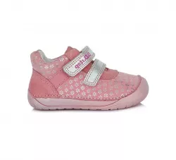 BAREFOOT kožená detská obuv DDSTEP 070-204 dark pink