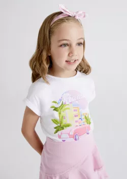 MAYORAL dievčenské tričko s čelenkou 3040-038 white-mall