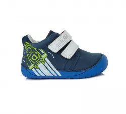 BAREFOOT kožená detská obuv DDSTEP 070-129 bermuda blue