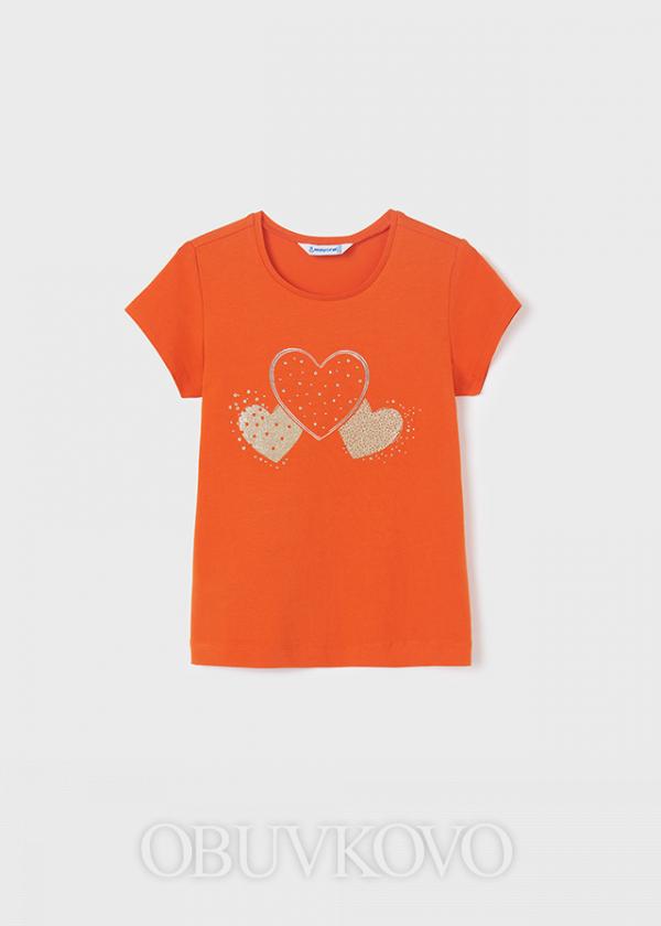 MAYORAL dievčenské tričko s krátkym rukávom 854-034 tangerine