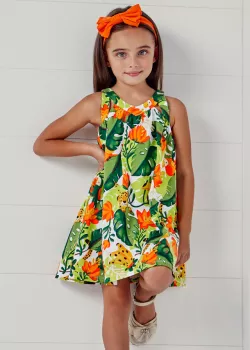 MAYORAL dievčenské letné šaty 3951-030 banana