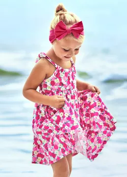 MAYORAL dievčenské letné šaty 3954-027 magenta