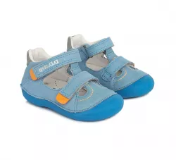 D.D.STEP chlapčenské celokožené topánky 015-403A bermuda blue
