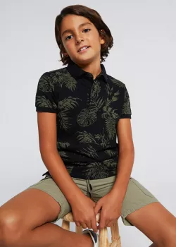 MAYORAL chlapčenské tričko s golierom 6106-065 black