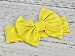 Dievčenská bavlnená čelenka s mašľou MM 10140 yellow