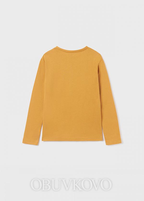 MAYORAL dievčenské tričko s potlačou 7037-017 mustard