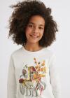 MAYORAL dievčenské tričko s dlhým rukávom 7025-084 natur