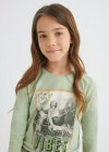 MAYORAL dievčenské tričko s dlhým rukávom 7027-061 sage