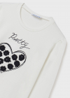 MAYORAL dievčenské tričko s potlačou 7023-028 natur-blac