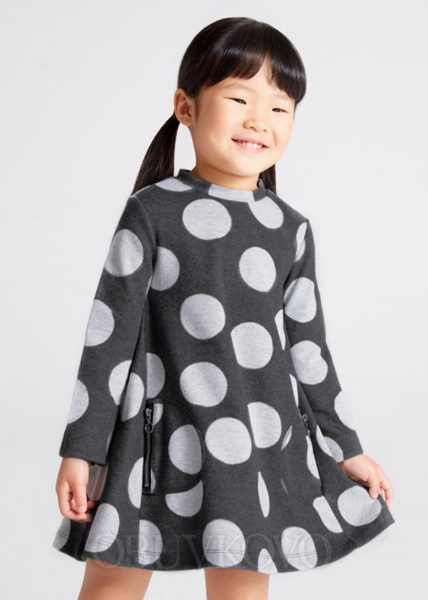 MAYORAL dievčenské vzorované šaty-tunika 4976-016 grey