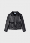 MAYORAL dievčenský kožený kabát 4481-029 black