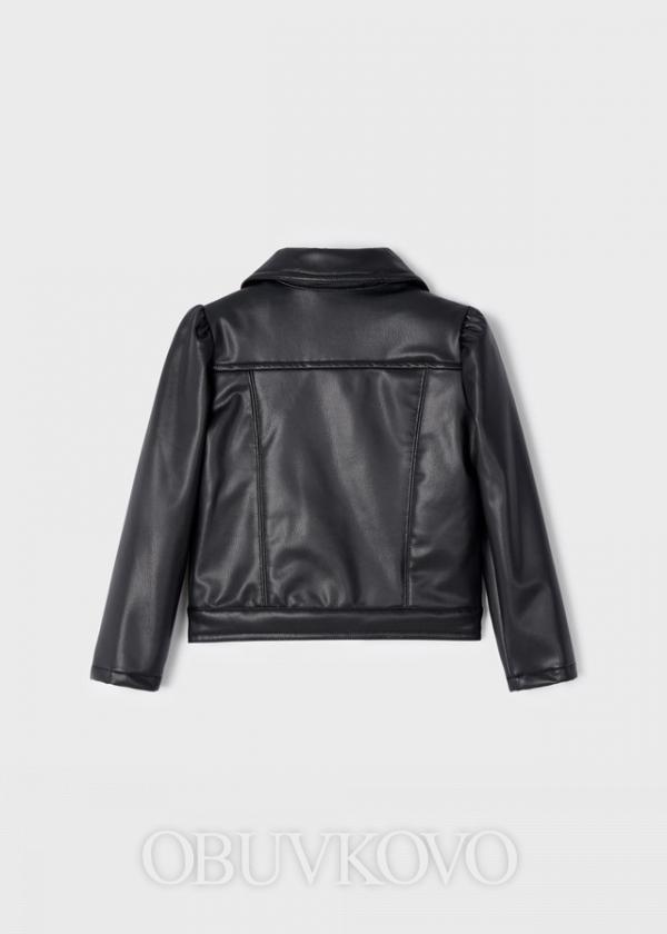 MAYORAL dievčenský kožený kabát 4481-029 black