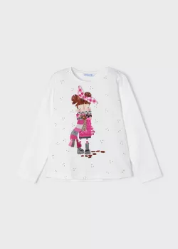 MAYORAL dievčenské tričko s dlhým rukávom 4029-018 fuxia