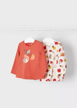 MAYORAL 2 pack dievčenské tričko s dlhým rukávom 2094-042 orange