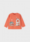 MAYORAL dievčenské tričko s dlhým rukávom 2097-066 orange