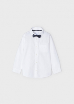 MAYORAL chlapčenská košeľa s motýlikom 4184-060 white