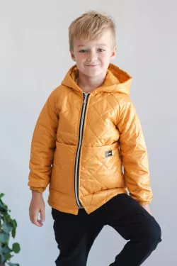 Detský unisex prešívaný kabát kapucňou