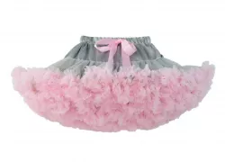 Dievčenská tylová TUTU sukňa pink-grey