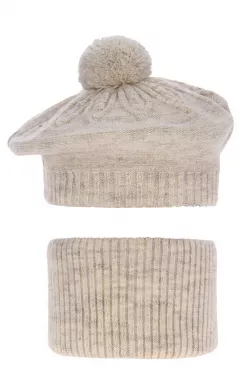 Dievčenská zimná čiapka s nákrčníkom 
