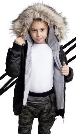 Zimná bunda s kapucňou pre chlapcov 