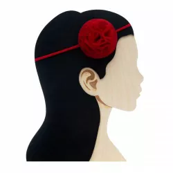 Dievčenská elastická čelenka s tylovým kvetom